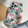 Motifli Flamingo Tasarımlı Silikon Telefon Kılıfı