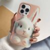Müzik Dinleyen Sevimli Tavşan Tasarımlı Silikon Telefon Kılıfı