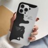 Ying Yang Kediler Tasarımlı Silikon Telefon Kılıfı