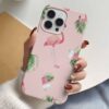Pembe Desenli Flamingo Tasarımlı Silikon Telefon Kılıfı