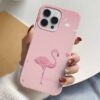 Kalpli Flamingo Tasarımlı Silikon Telefon Kılıfı