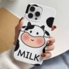 Cute Milk Cow Tasarımlı Silikon Telefon Kılıfı