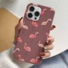Vişne Çürüğü Flamingo Kolaj Tasarımlı Silikon Telefon Kılıfı