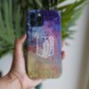Attack On Titan Gökkuşağı Temalı Logo Baskılı Tasarımlı Silikon Telefon Kılıfı