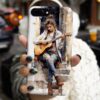 Sanatsal Gitar Çalan Kız Tasarımlı Silikon Telefon Kılıfı