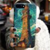 Soyut Kule Çalışması Tasarımlı Silikon Telefon Kılıfı