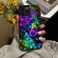 Renk Çümbüşü Uçuşan Kelebekler Baskılı Silikon Telefon Kılıfı