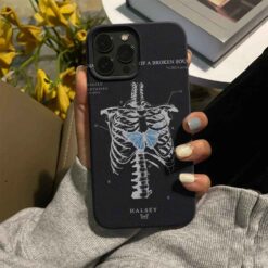 Halsey Mavi Kelebek Baskılı Silikon Telefon Kılıfı