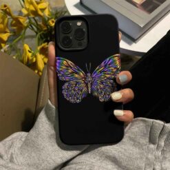 Hipnoz Renkli Kelebek Baskılı Silikon Telefon Kılıfı