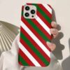Kırmızı Beyaz Haki Çizgiler Tasarımlı Silikon Telefon Kılıfı