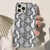 Beyaz Yılan Deseni Tasarımlı Silikon Telefon Kılıfı