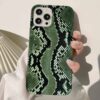 Yeşil Yılan Deseni Tasarımlı Silikon Telefon Kılıfı