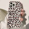 Pembe Benekli Leopar Deseni Tasarımlı Silikon Telefon Kılıfı