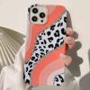Simli Leopar Ve Soma Çizgiler  Tasarımlı Silikon Telefon Kılıfı