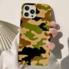 Canlı Renkli Kamuflaj Desen Tasarımlı Silikon Telefon Kılıfı