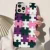 Renkli Puzzle Desen Tasarımlı Silikon Telefon Kılıfı