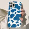 Lacivert İnek Deseni Tasarımlı Silikon Telefon Kılıfı