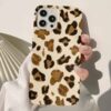 Simli Leopar Deseni Tasarımlı Silikon Telefon Kılıfı