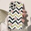 Gül Ve Zik Zak Çizgiler Tasarımlı Silikon Telefon Kılıfı