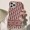 Bordo Dior Deseni Tasarımlı Silikon Telefon Kılıfı