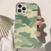 Yeşil Temalı Kamufilaj Deseni Tasarımlı Silikon Telefon Kılıfı