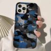 Mavi Siyah Kamufilaj Deseni Tasarımlı Silikon Telefon Kılıfı