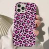 Pembe Leopar Deseni Tasarımlı Silikon Telefon Kılıfı