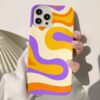 Renkli Soyut Çizgiler Tasarımlı Silikon Telefon Kılıfı