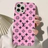 Pembe Lv Deseni Tasarımlı Silikon Telefon Kılıfı