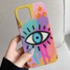 Renkli Şanslı Göz Tasarımlı Silikon Telefon Kılıfı