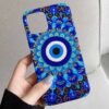 Motifli Nazar Boncuğu Tasarımlı Silikon Telefon Kılıfı