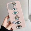 Sıralı Renkli Gözler Tasarımlı Silikon Telefon Kılıfı