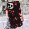 Kırmızı Alevler Tasarımlı Silikon Telefon Kılıfı