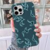 Koyu Mavi Alevler Tasarımlı Silikon Telefon Kılıfı