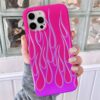 Fuşya Tutuşan Alev Tasarımlı Silikon Telefon Kılıfı