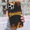 Thrasher Tutuşan Alevler Tasarımlı Silikon Telefon Kılıfı