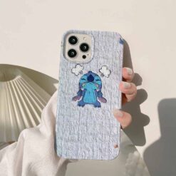 Sinirli Stitch Krem Renkli Silikon Telefon Kılıfı