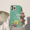 Sünger Bob Squidward Ve Bay Yengeç Yeşil Renkli Silikon Telefon Kılıfı