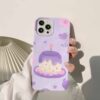 Mor Dogum Günü Pastası Nice Baskılı Renkli Silikon Telefon Kılıfı