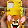 Tom Cüzdanlı Ve Askılı Sarı Silikon Telefon Kılıfı