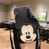 Mickey Mause Cüzdanlı Ve Askılı Siyah Silikon Telefon Kılıfı
