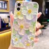 Soft Renkli Çiçekler Yağlı Boya Baskılı Silikon Telefon Kılıfı
