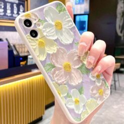 Alternative view of Soft Renkli Çiçekler Yağlı Boya Baskılı Silikon Telefon Kılıfı