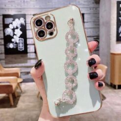 Bilek Geçmeli Parlak Zincirli Silikon Telefon Kılıfı