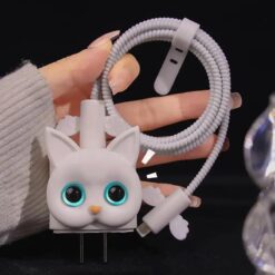 Beyaz Kedi Şarj&Kablo Koruyucu 5'li Set