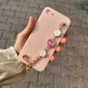 Açık Pembe Renkli Bilek Geçmeli Zincirli Silikon Telefon Kılıfı