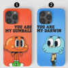 Çift Gumball Darwın Tasarımlı Silikon Telefon Kılıfı