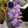 Mor Sümbüller Tasarımlı Silikon Telefon Kılıfı