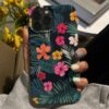 Tropik Çiçekler Tasarımlı Silikon Telefon Kılıfı