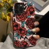 Sulu Boya Kırmızı Güller Tasarımlı Silikon Telefon Kılıfı